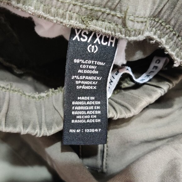 Celebrity Pink XS Olive Green Cargo Jogger Pants Elastic Waist Utility Pockets - Picture 3 of 5